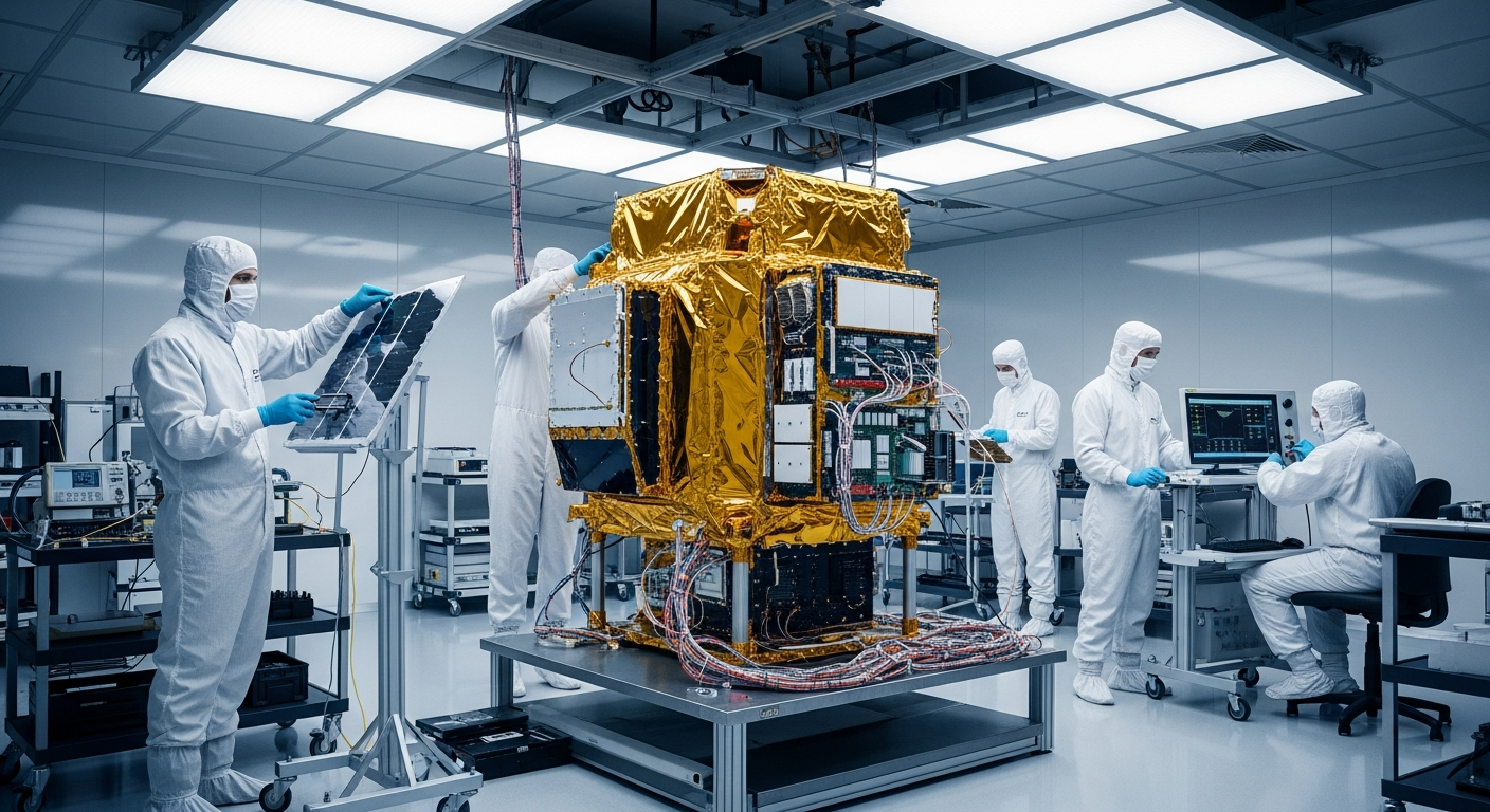 Satellite clean room