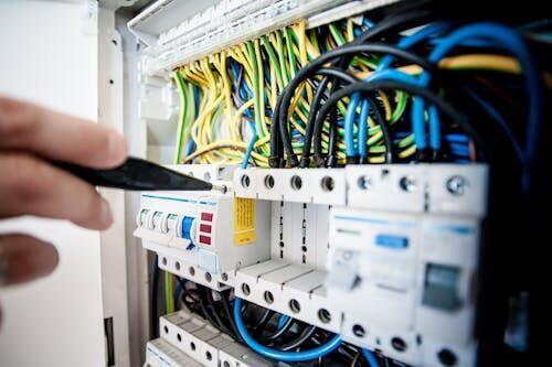 Technician at a computer terminal inside a secure government communications facility