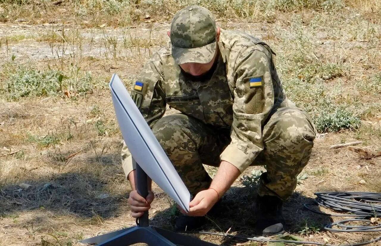 Starlink terminal in Ukrainian military service