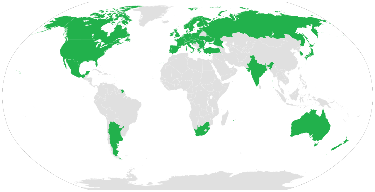 Wassenaar Arrangement membership map